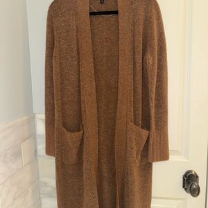 Banana Republic Cozy Long Open-Front Brown Women's Cardigan